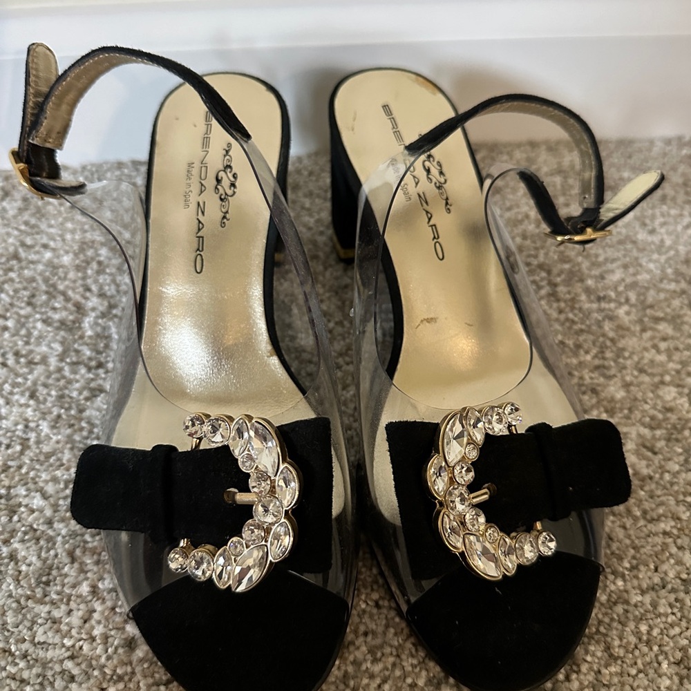 Rene Caovilla Black Women's Shoes with Crystal Embellishments